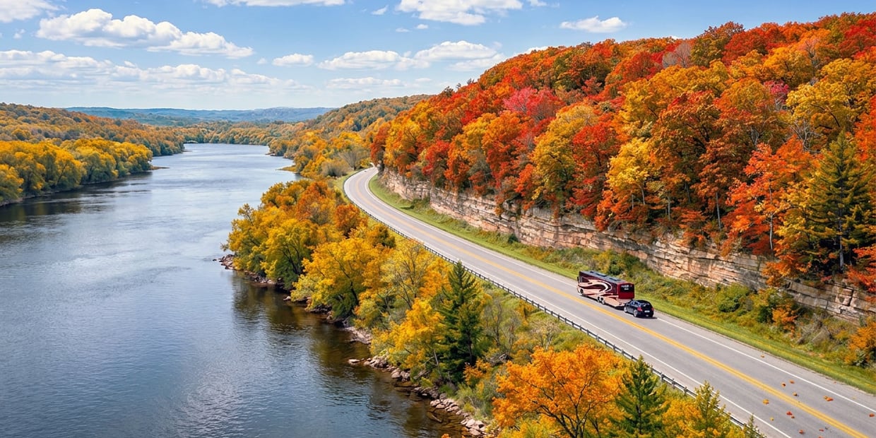 USA landscape and route video placeholder