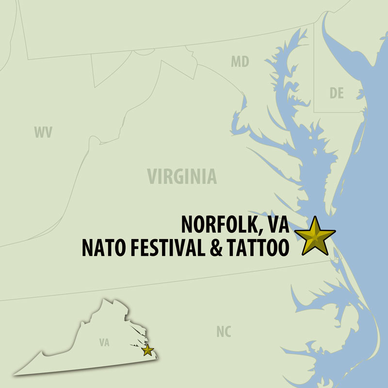 6 Day Norfolk NATO Festival & Tattoo Rally (06UNFF-041824) Map