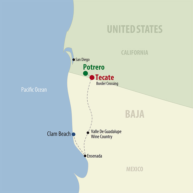 7 Day Baja Wine and Dine (07MBWF-110221) Map