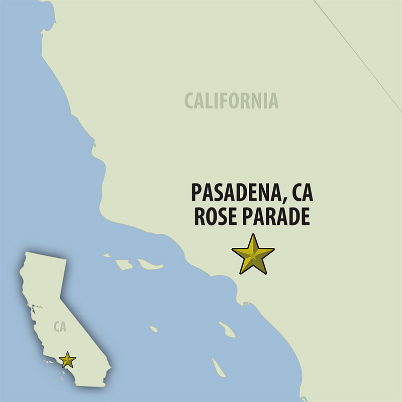 7 Day Pasadena Rose Parade Rally (07URPF-122922) Map