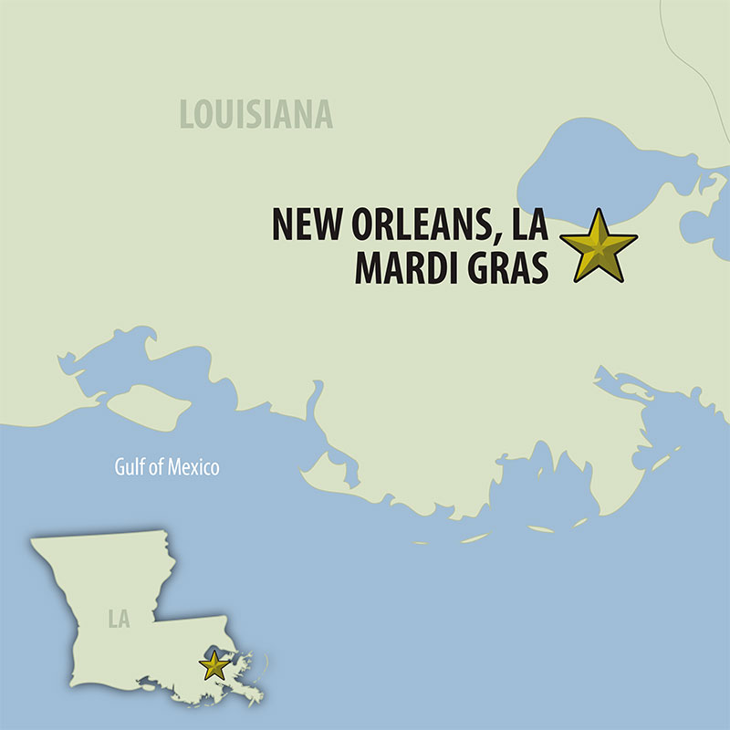 9 Day Mardi Gras Rally (09UMGF-022222) Map