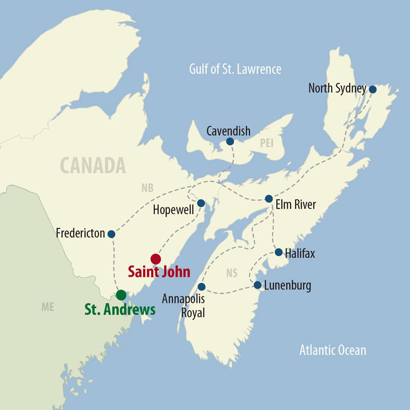 29 Day Canadian Maritime Your Way (29CMYP-070621) Map