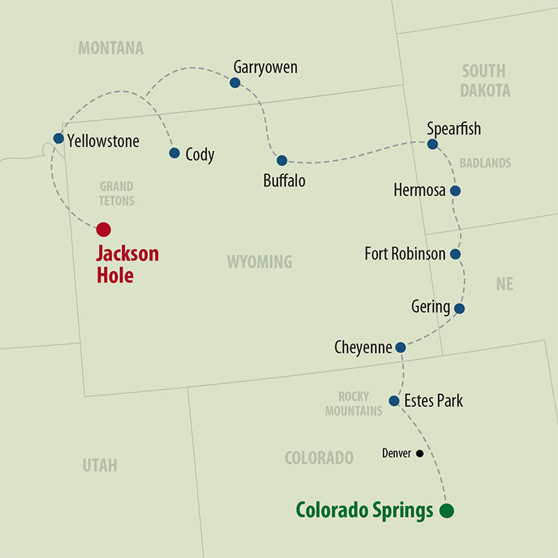 33 Day Rocky Mountains of the West (33URMP-071224) Map