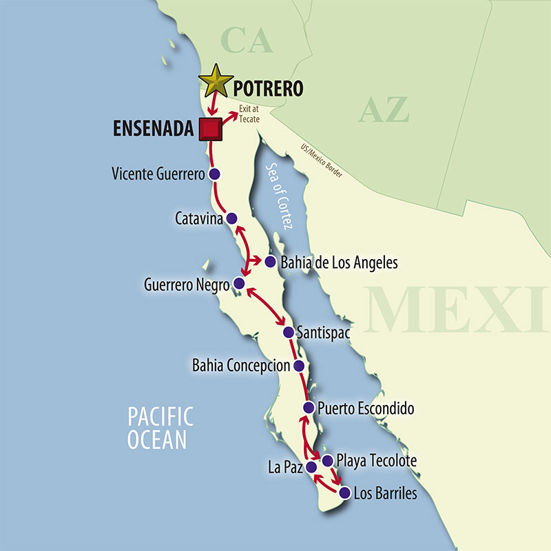 37 Day Baja Winter Escape (37MBWP-020319) Map