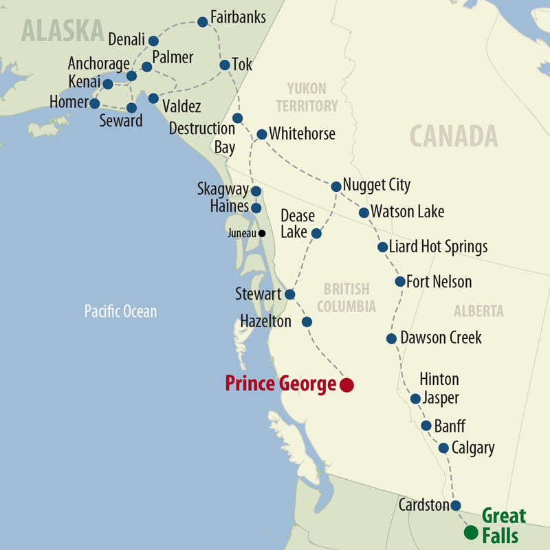 63 Day Great Alaska Escape (63AAEP-072025) Map