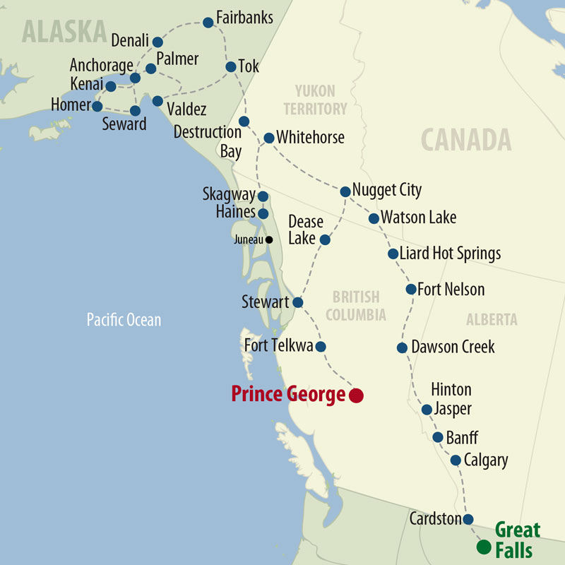 63 Day Great Alaska Escape (63AAEP-071627) Map